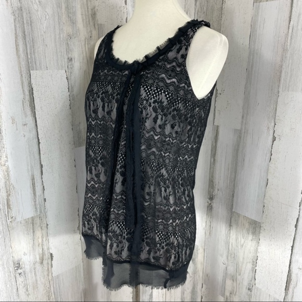CAbi Black Emily Sleeveless Lace Lined Top Blouse Style #552 Women’s Tank Top S